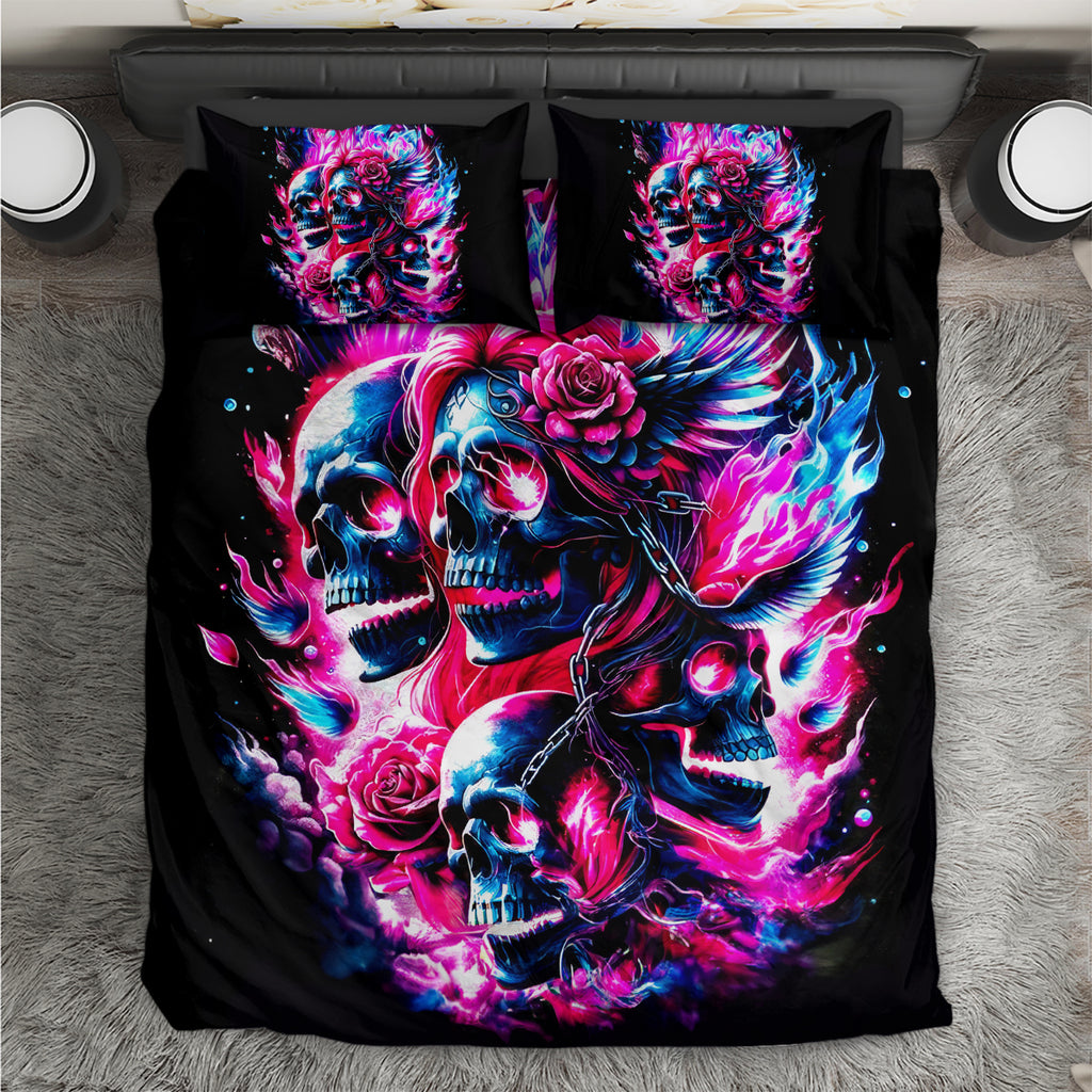Flame Skull Bedding Set The Good Girl In Me Got Tired Of The Bullshit