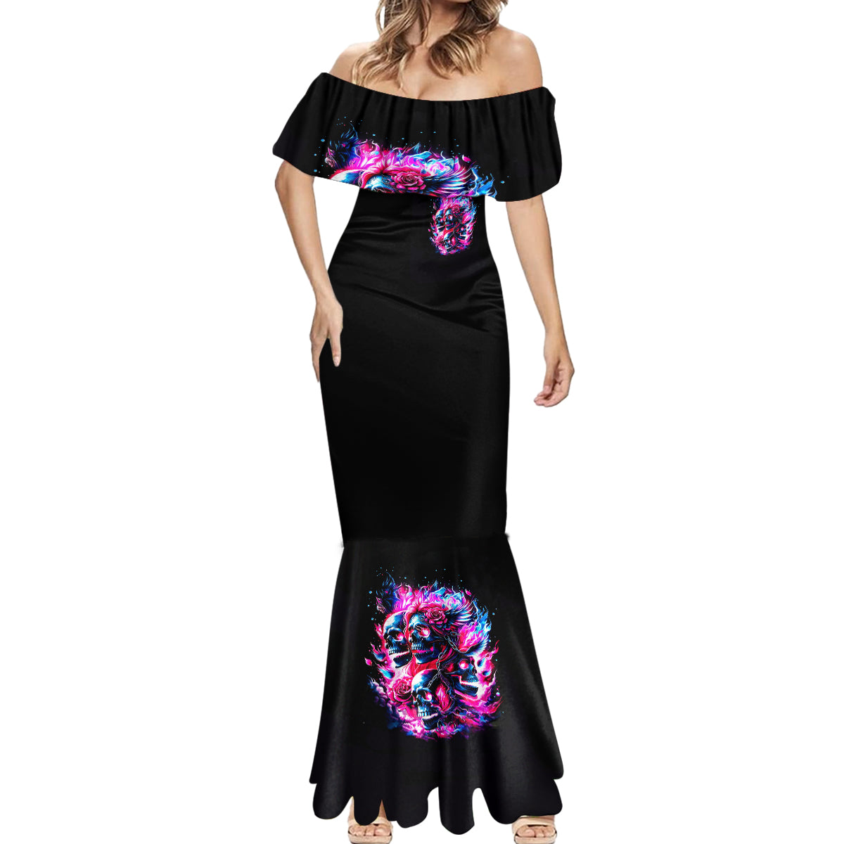 Flame Skull Mermaid Dress The Good Girl In Me Got Tired Of The Bullshit
