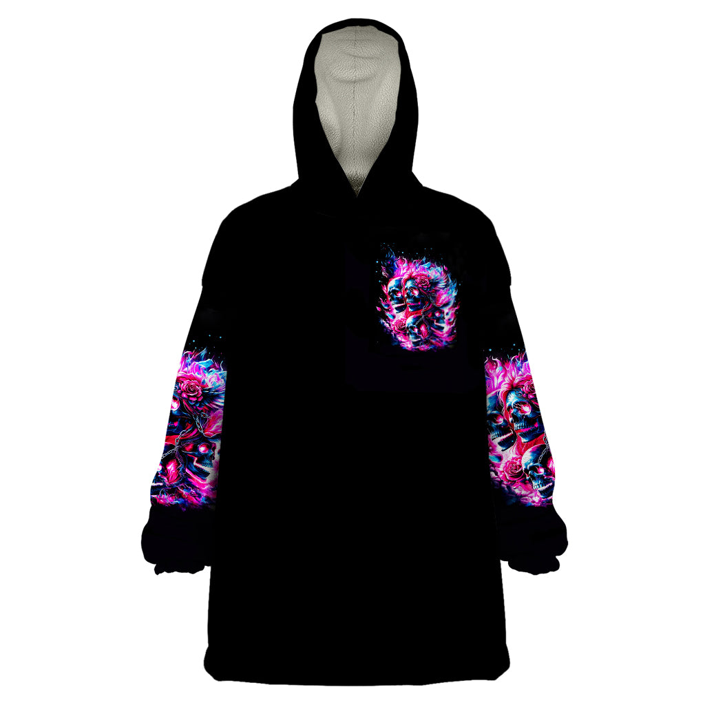Flame Skull Wearable Blanket Hoodie The Good Girl In Me Got Tired Of The Bullshit