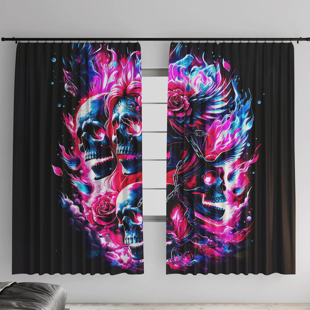 Flame Skull Window Curtain The Good Girl In Me Got Tired Of The Bullshit