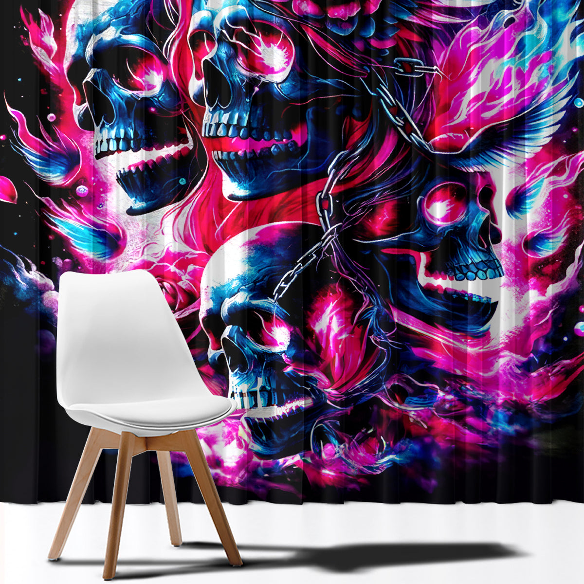Flame Skull Window Curtain The Good Girl In Me Got Tired Of The Bullshit