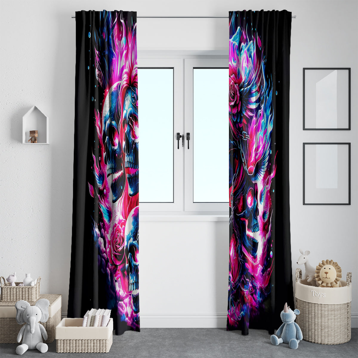 Flame Skull Window Curtain The Good Girl In Me Got Tired Of The Bullshit