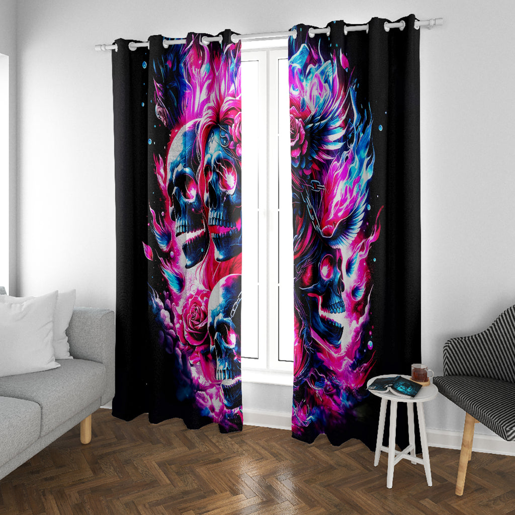 Flame Skull Window Curtain The Good Girl In Me Got Tired Of The Bullshit