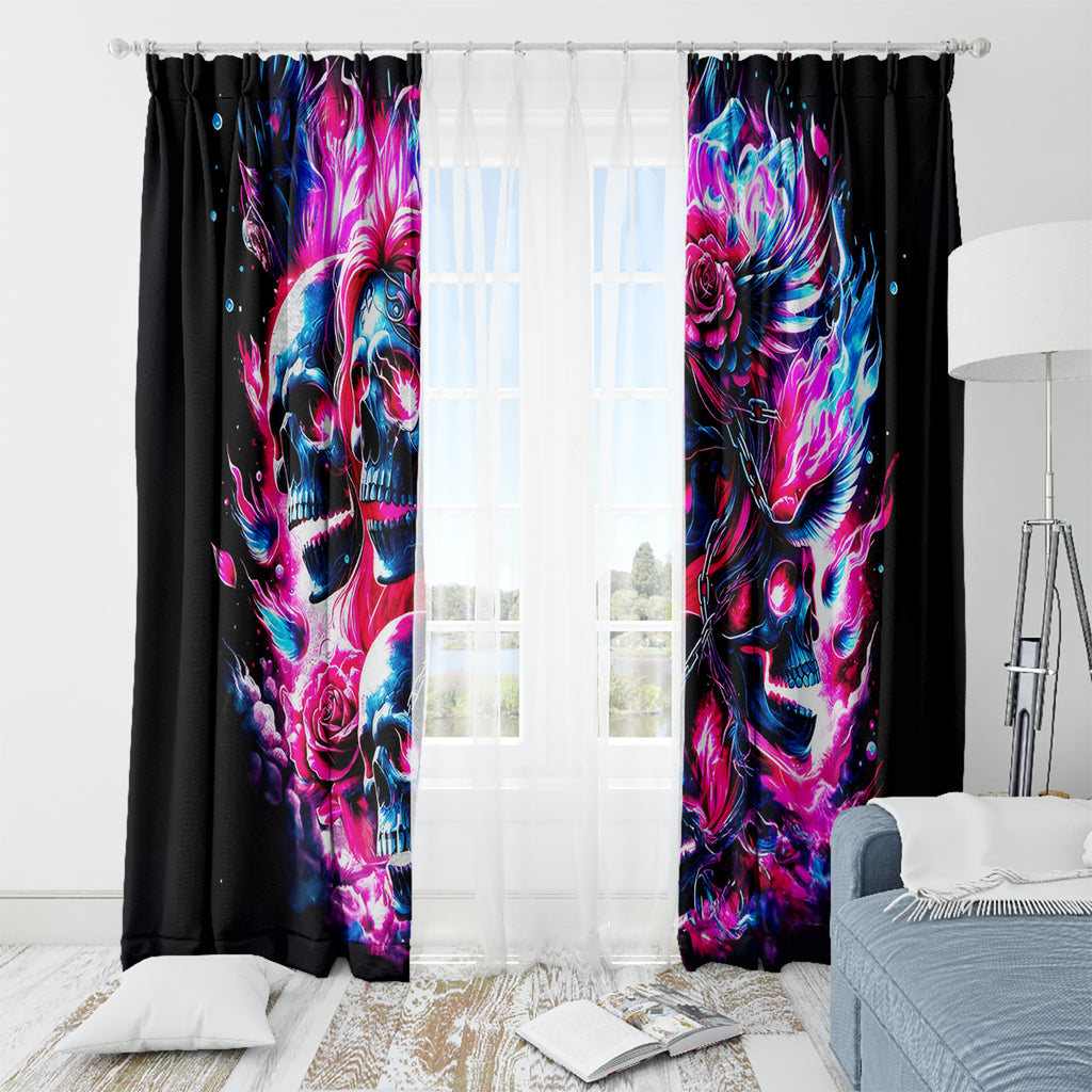 Flame Skull Window Curtain The Good Girl In Me Got Tired Of The Bullshit