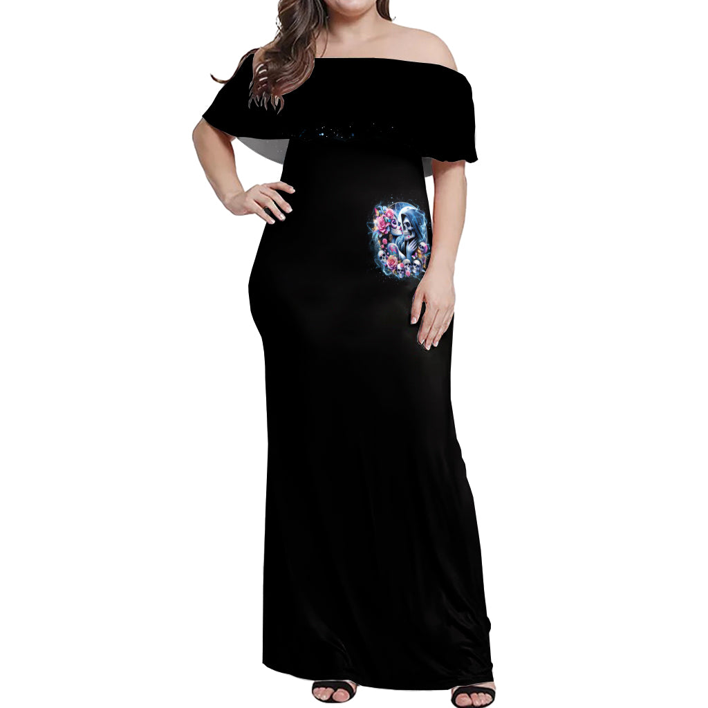 Couple Skull Off Shoulder Maxi Dress From Our Firse Kiss