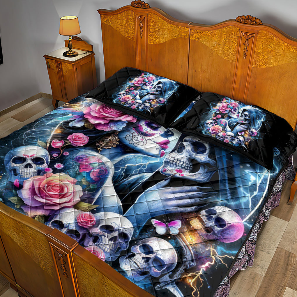 Couple Skull Quilt Bed Set From Our Firse Kiss