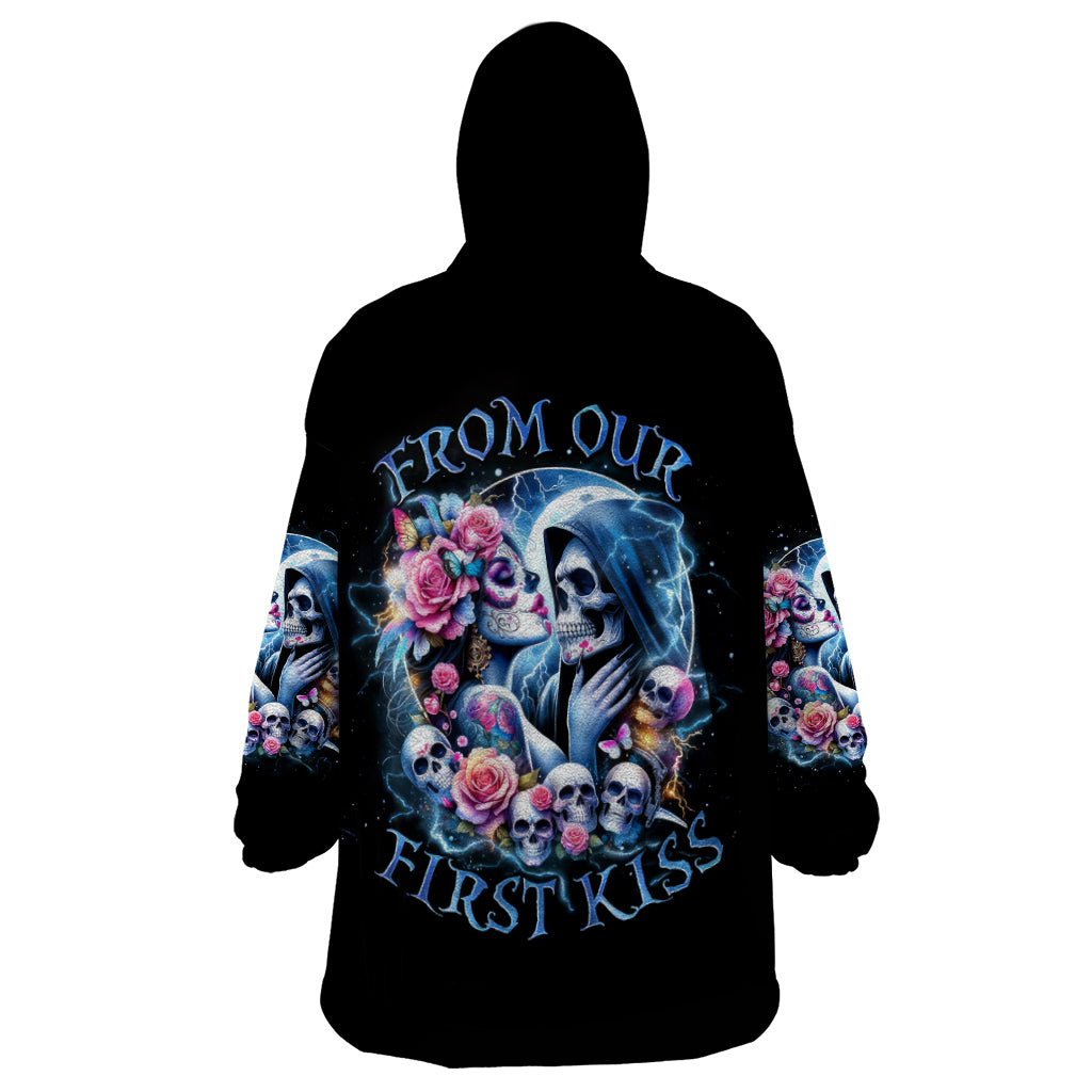 Couple Skull Wearable Blanket Hoodie From Our Firse Kiss