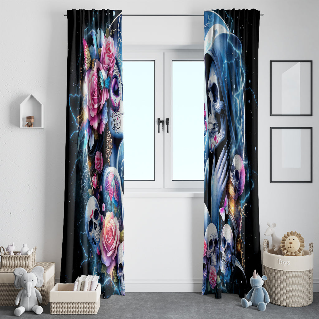 Couple Skull Window Curtain From Our Firse Kiss