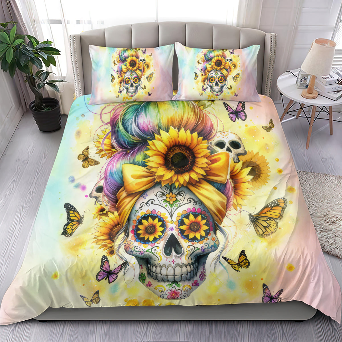 Sunflower Skull Bedding Set She Is Sunshine Mixed With A Little Hurricane