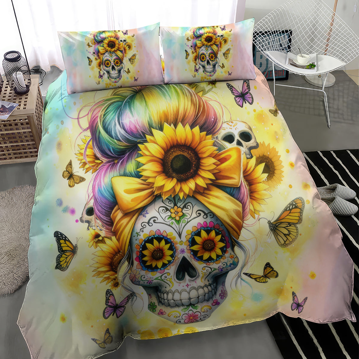 Sunflower Skull Bedding Set She Is Sunshine Mixed With A Little Hurricane