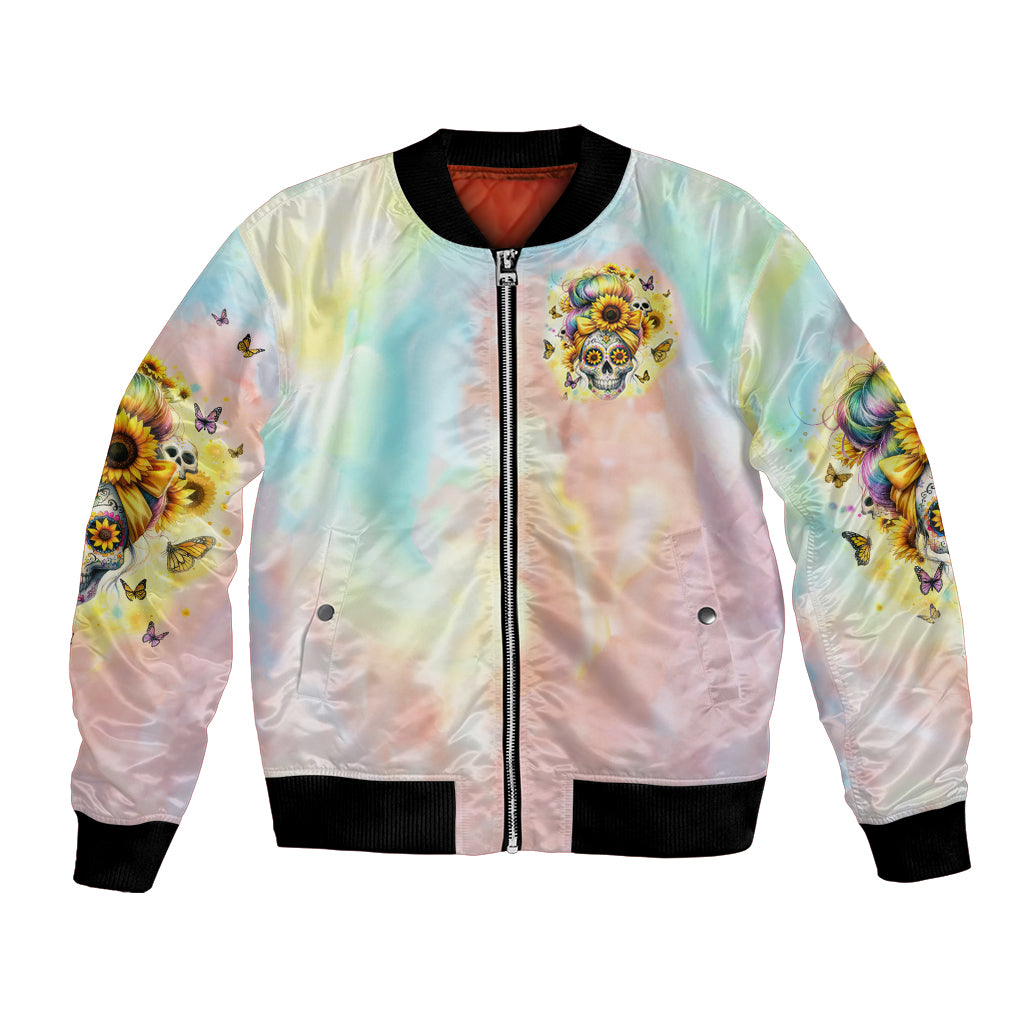 Sunflower Skull Bomber Jacket She Is Sunshine Mixed With A Little Hurricane