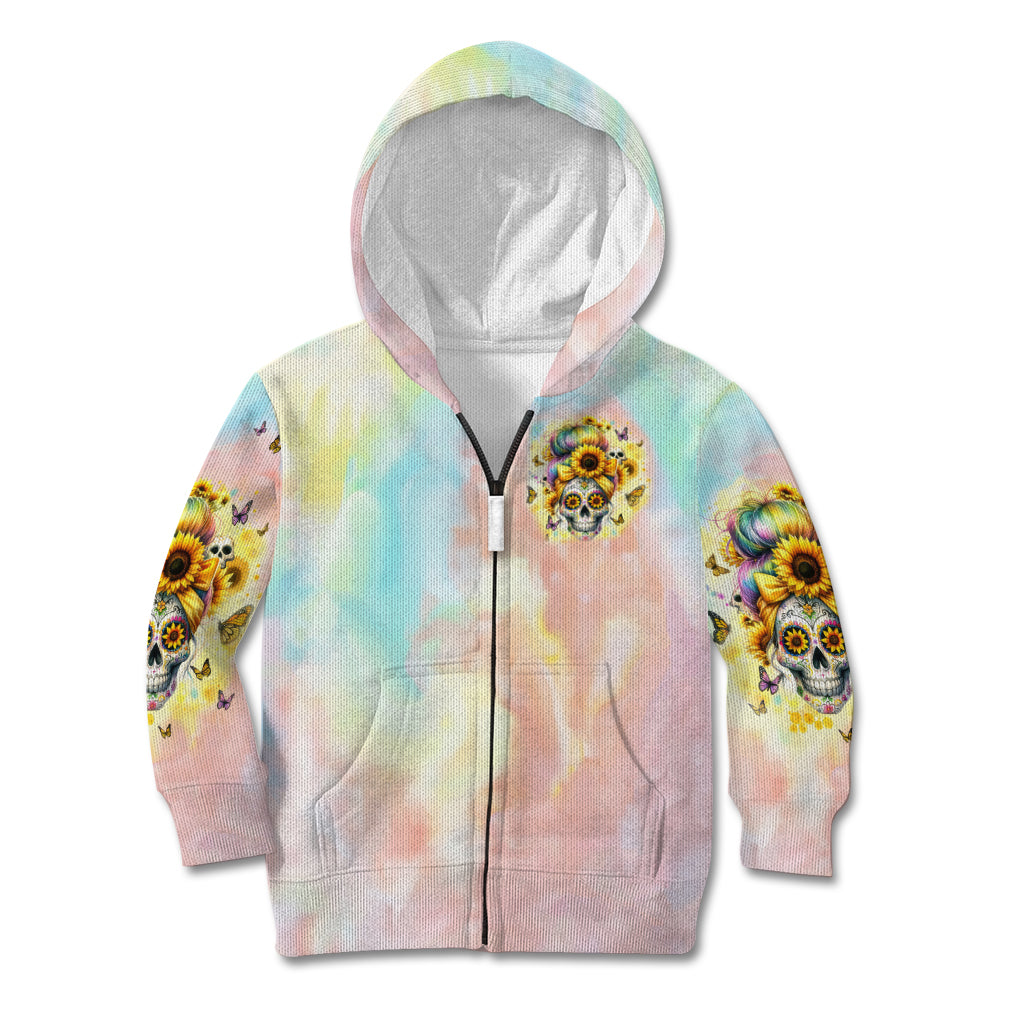 Sunflower Skull Kid Hoodie She Is Sunshine Mixed With A Little Hurricane