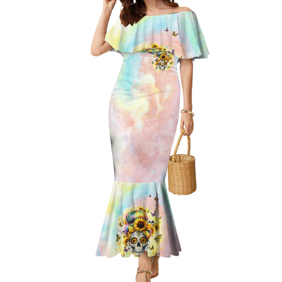 Sunflower Skull Mermaid Dress She Is Sunshine Mixed With A Little Hurricane