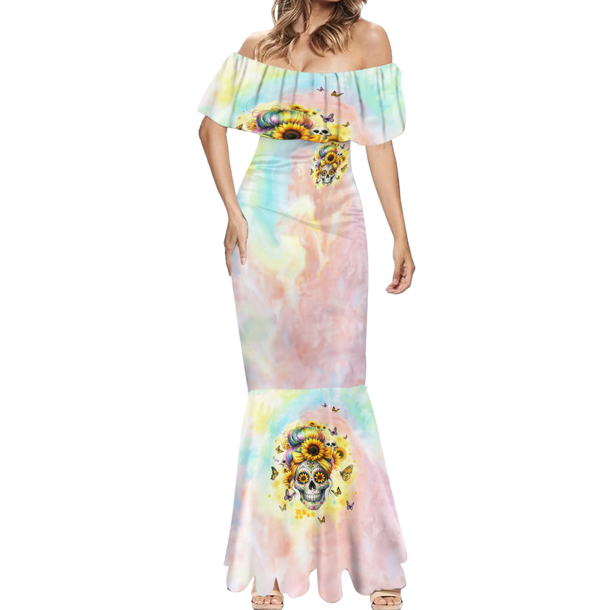 Sunflower Skull Mermaid Dress She Is Sunshine Mixed With A Little Hurricane