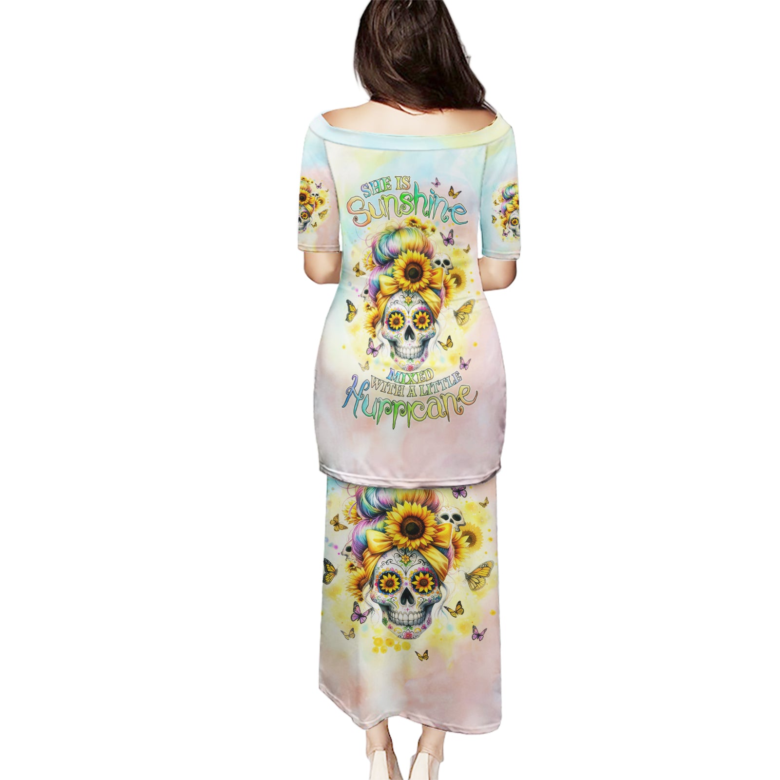 Sunflower Skull Puletasi She Is Sunshine Mixed With A Little Hurricane