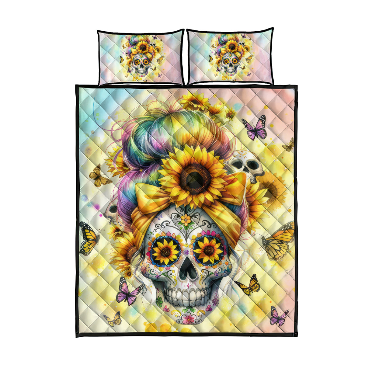 Sunflower Skull Quilt Bed Set She Is Sunshine Mixed With A Little Hurricane