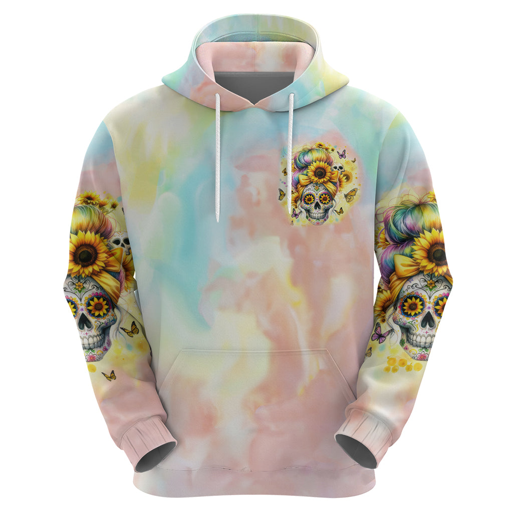 Sunflower Skull Zip Hoodie She Is Sunshine Mixed With A Little Hurricane
