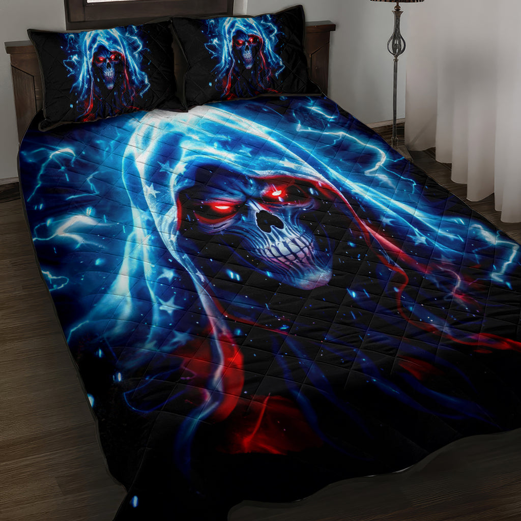 Thunder Skull Quilt Bed Set I'm Not Anti Social I'm Just Not User Friendly