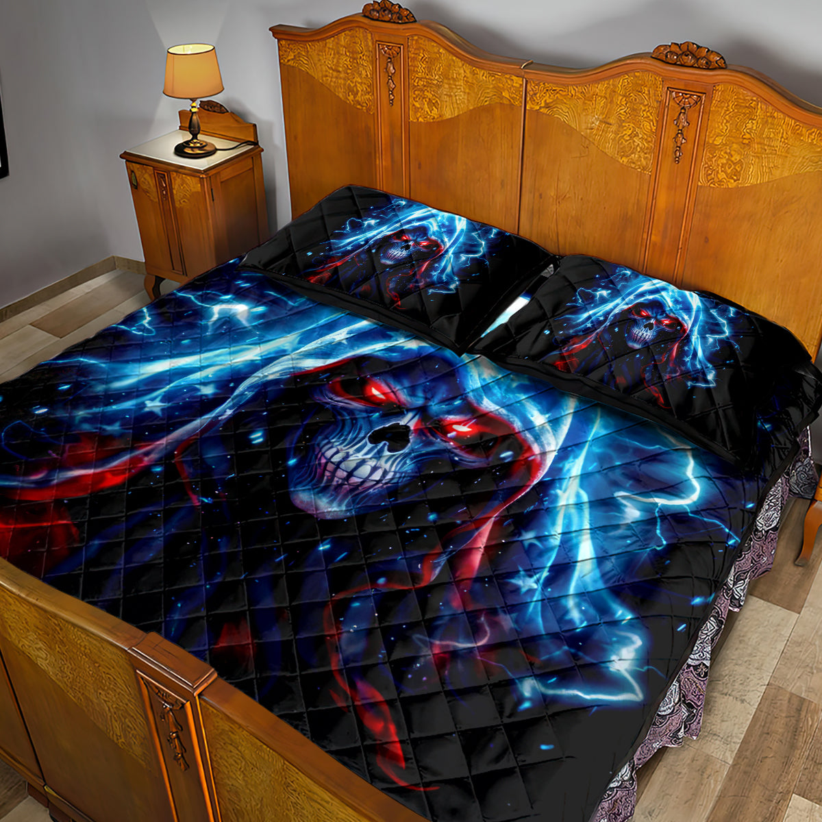 Thunder Skull Quilt Bed Set I'm Not Anti Social I'm Just Not User Friendly