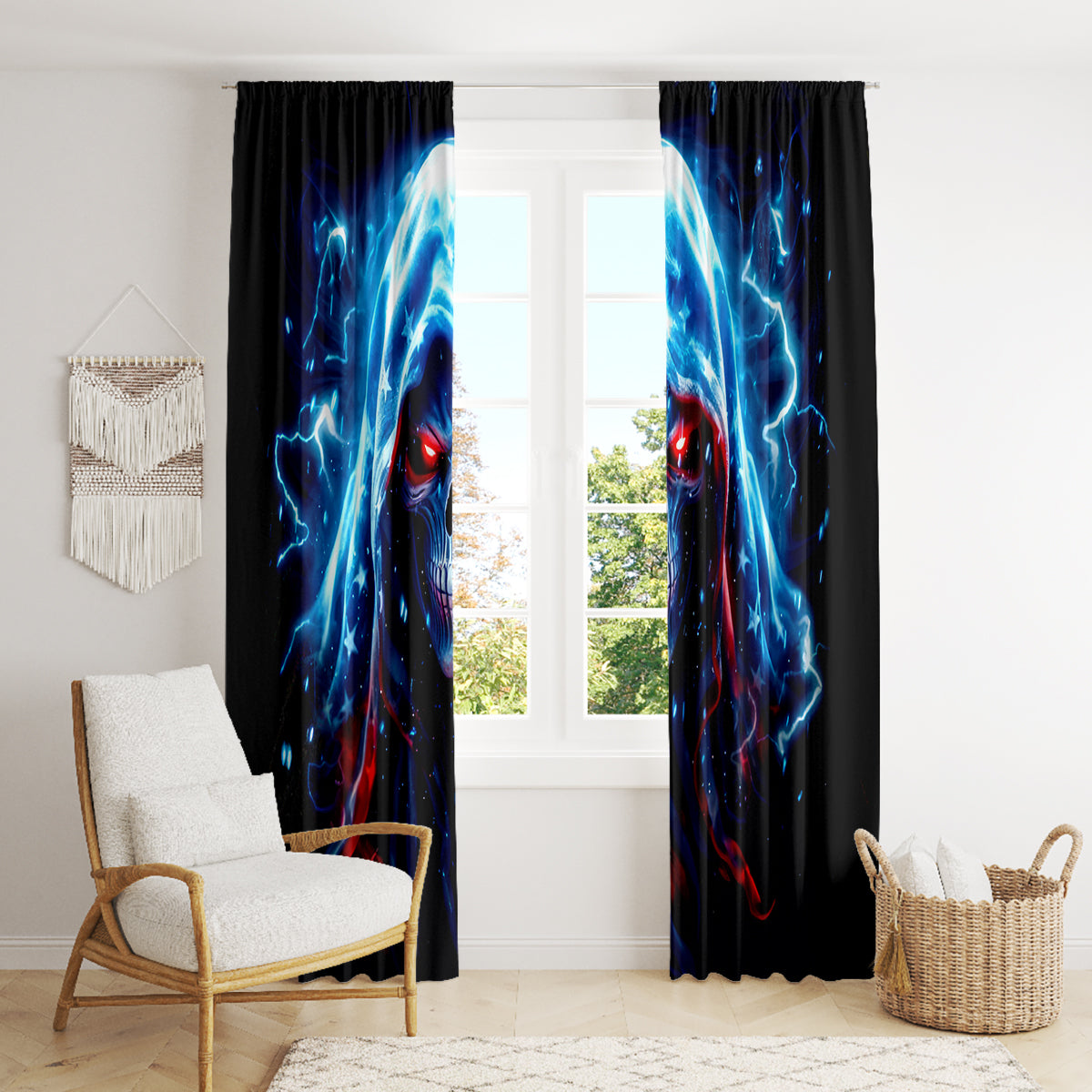 Thunder Skull Window Curtain I'm Not Anti Social I'm Just Not User Friendly