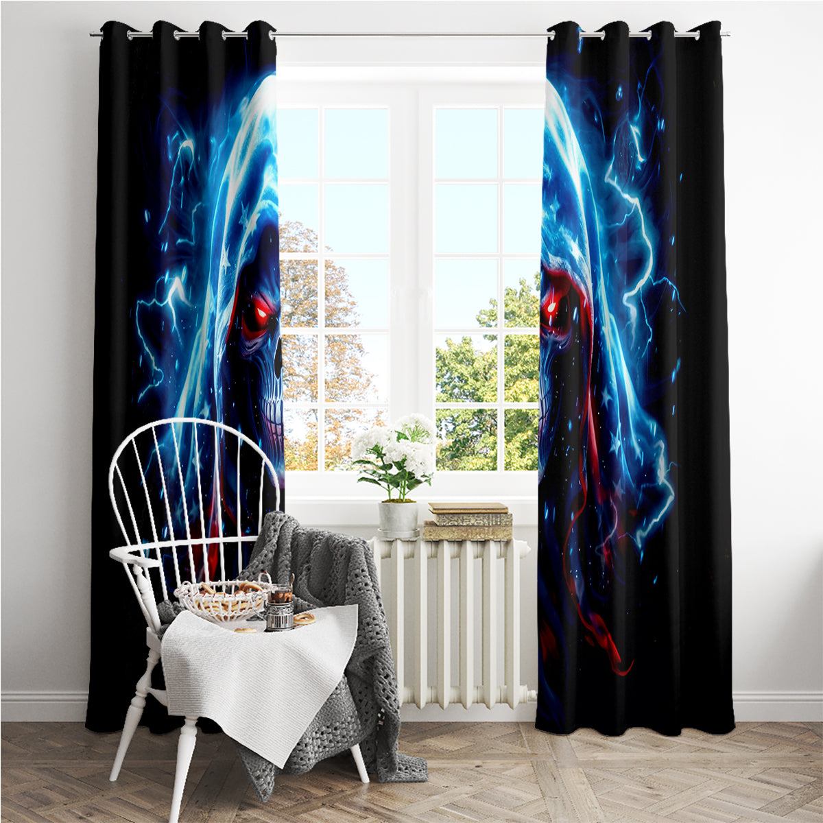 Thunder Skull Window Curtain I'm Not Anti Social I'm Just Not User Friendly