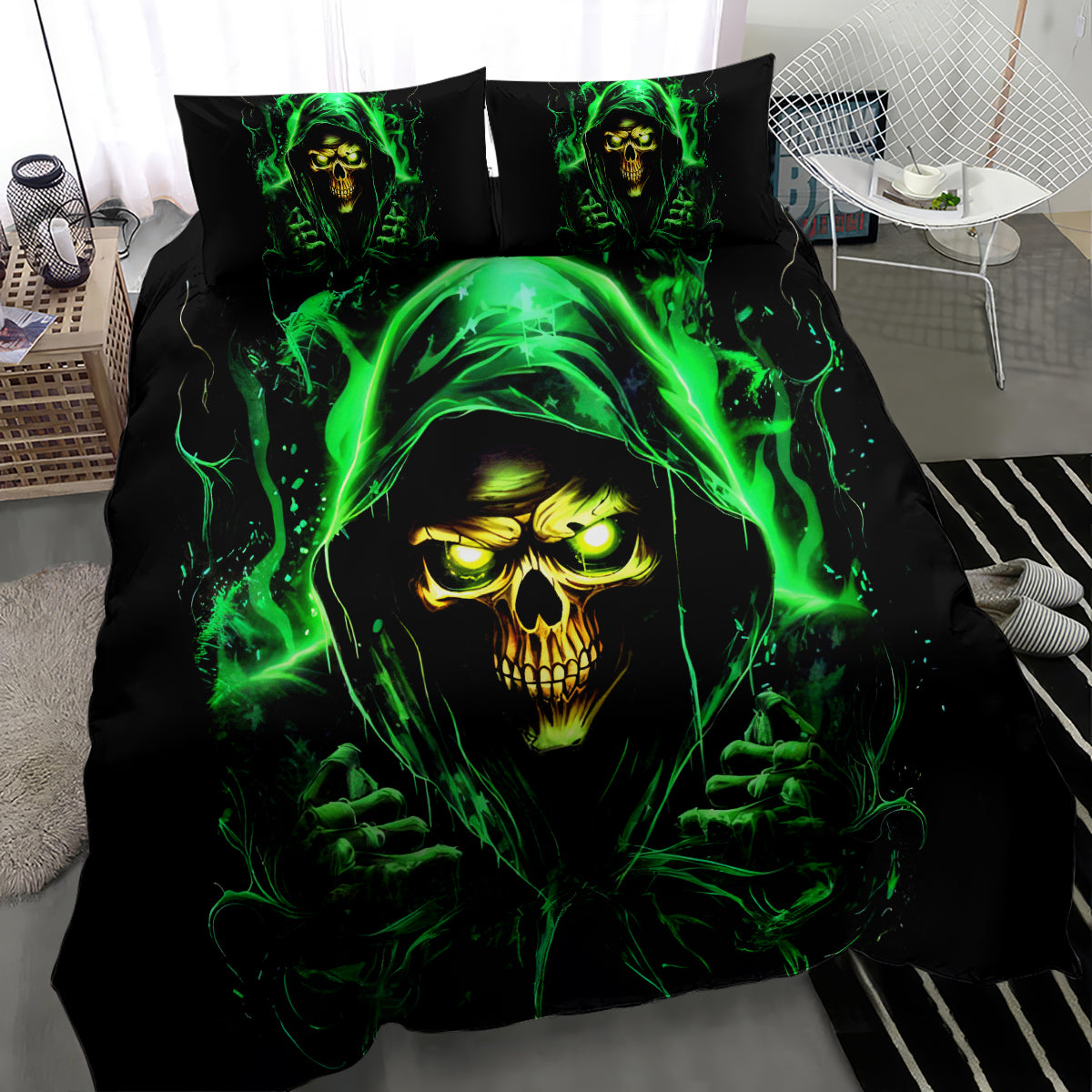 Flame Skull Bedding Set Of Course I'm Going To Hell I'm Just Here To Pick You Up