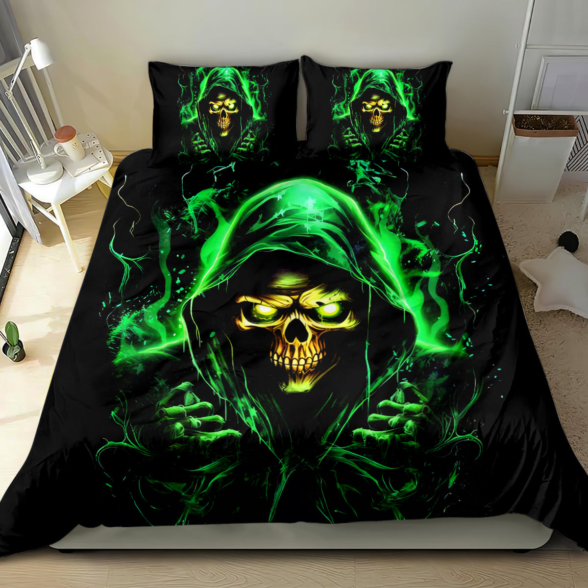 Flame Skull Bedding Set Of Course I'm Going To Hell I'm Just Here To Pick You Up