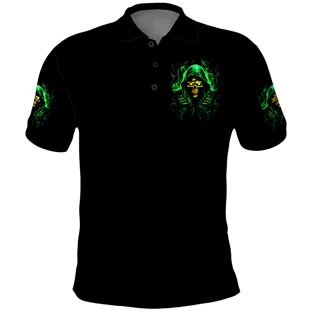 Flame Skull Polo Shirt Of Course I'm Going To Hell I'm Just Here To Pick You Up