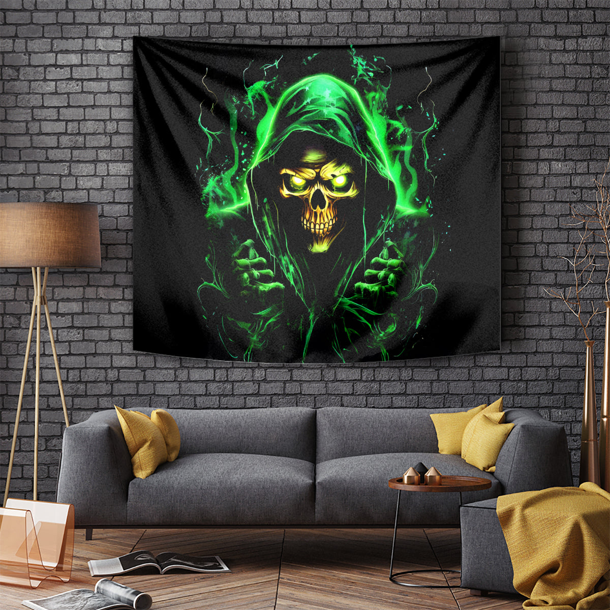 Flame Skull Tapestry Of Course I'm Going To Hell I'm Just Here To Pick You Up