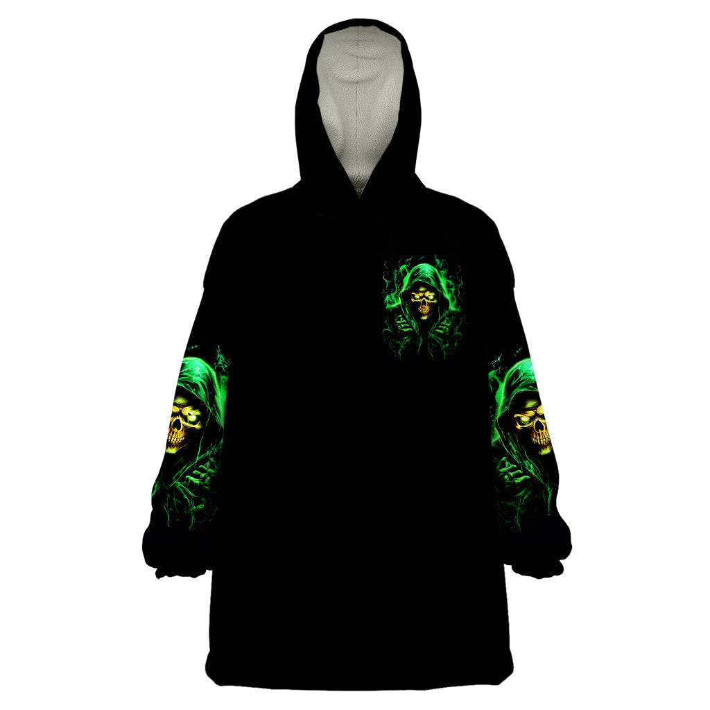 Flame Skull Wearable Blanket Hoodie Of Course I'm Going To Hell I'm Just Here To Pick You Up