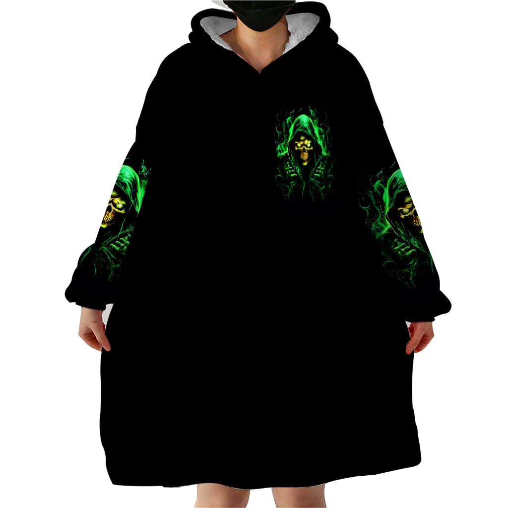 Flame Skull Wearable Blanket Hoodie Of Course I'm Going To Hell I'm Just Here To Pick You Up