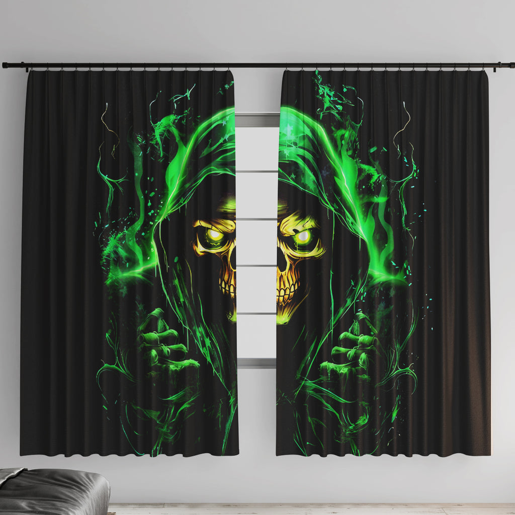 Flame Skull Window Curtain Of Course I'm Going To Hell I'm Just Here To Pick You Up