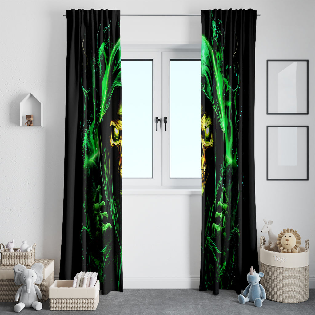 Flame Skull Window Curtain Of Course I'm Going To Hell I'm Just Here To Pick You Up