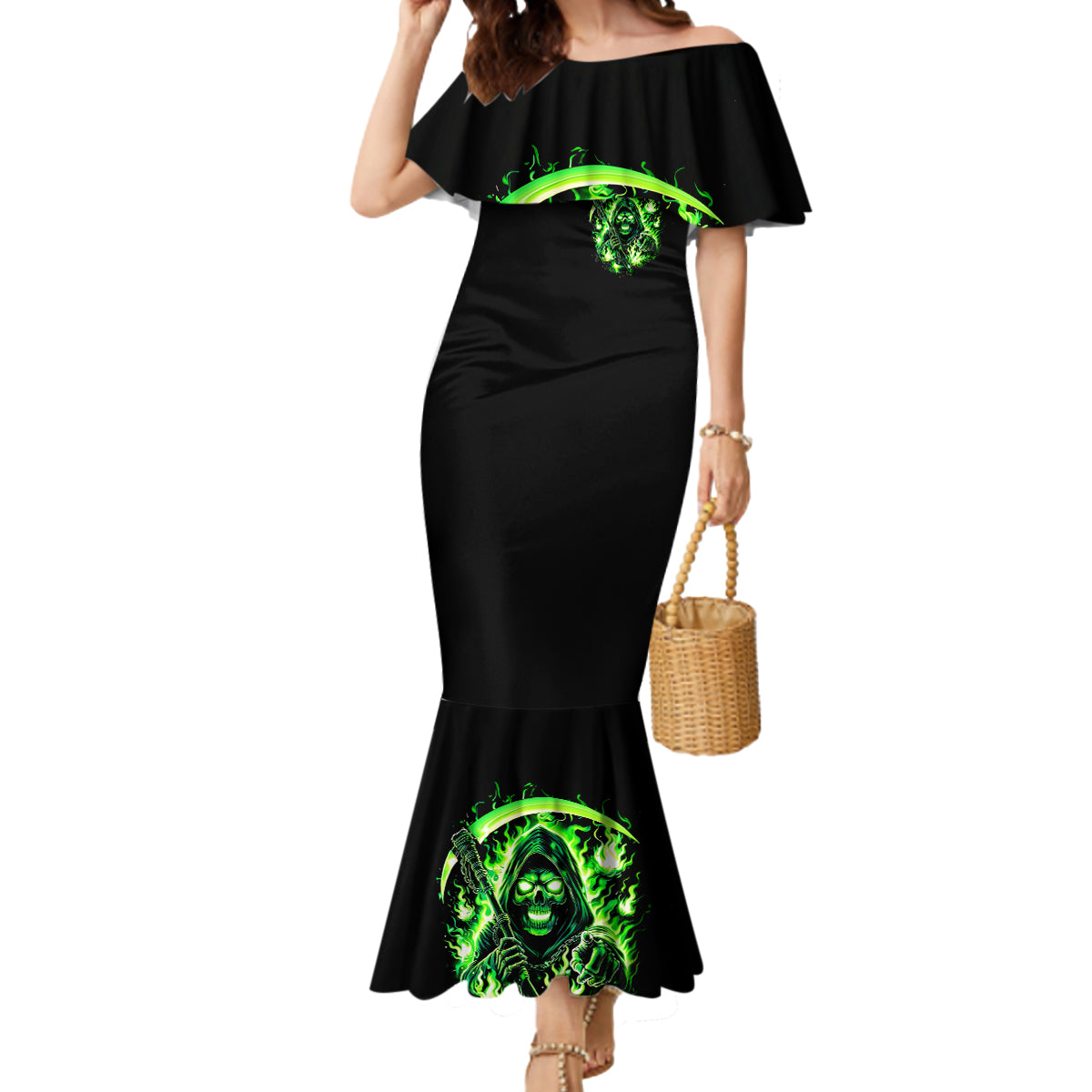 Flame Reaper Skull Mermaid Dress Stop Asking Why I'm An Asshole I Don't Ask Why You So Stupid