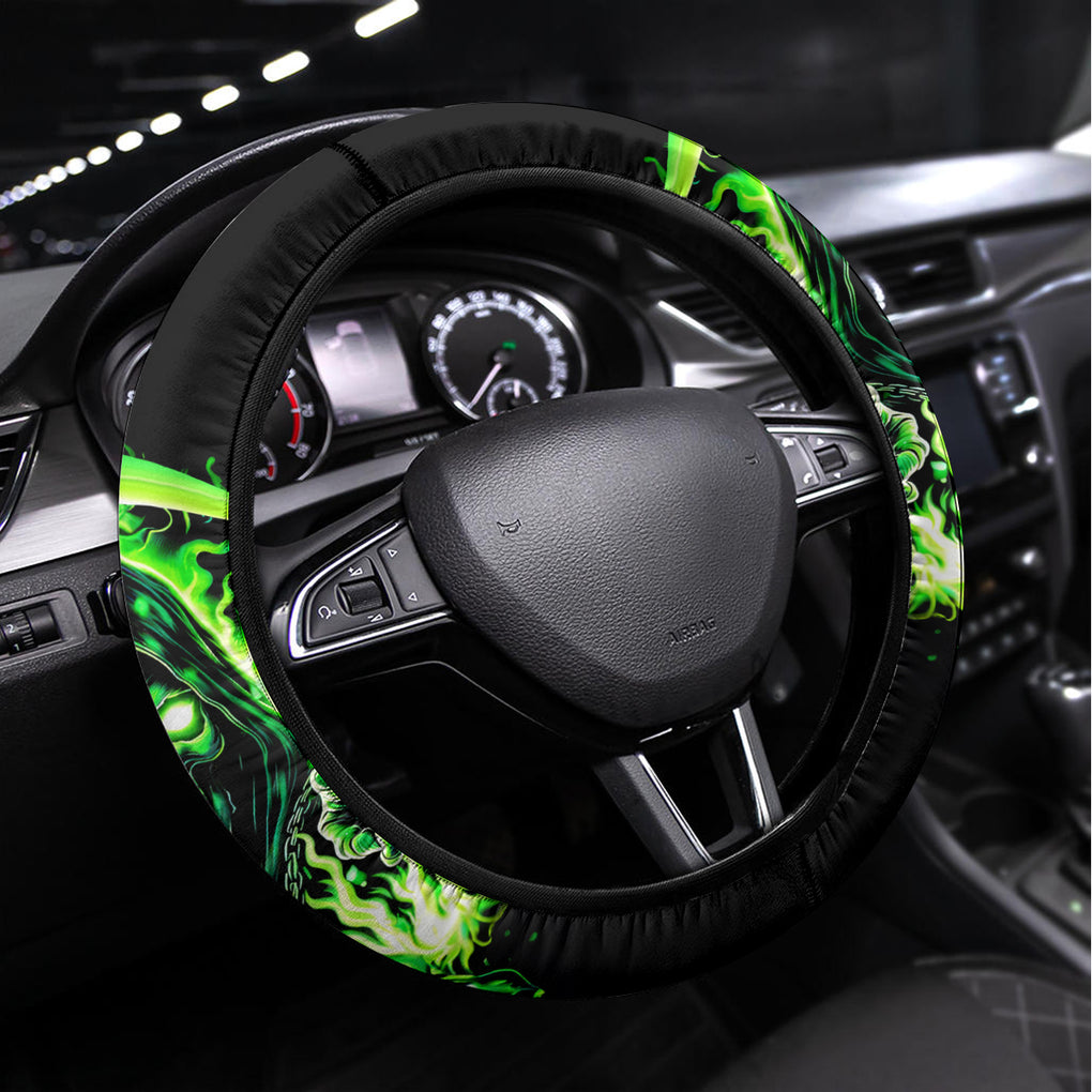 Flame Reaper Skull Steering Wheel Cover Stop Asking Why I'm An Asshole I Don't Ask Why You So Stupid