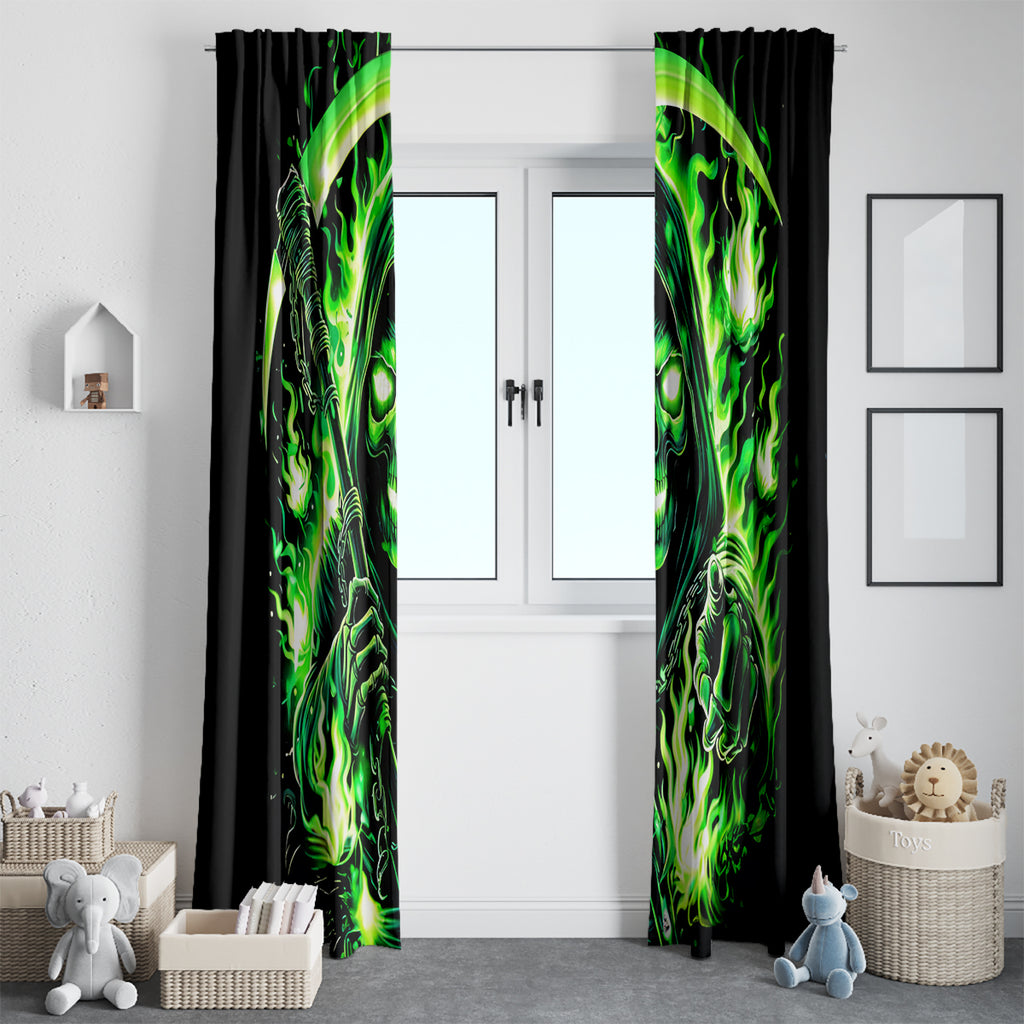 Flame Reaper Skull Window Curtain Stop Asking Why I'm An Asshole I Don't Ask Why You So Stupid