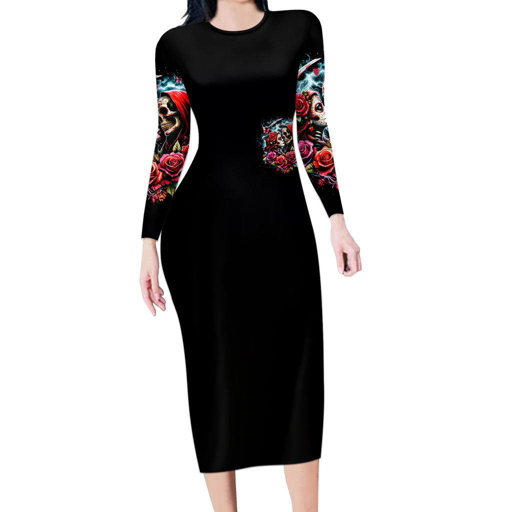 Couple Skull Long Sleeve Bodycon Dress From Our Firse Kiss