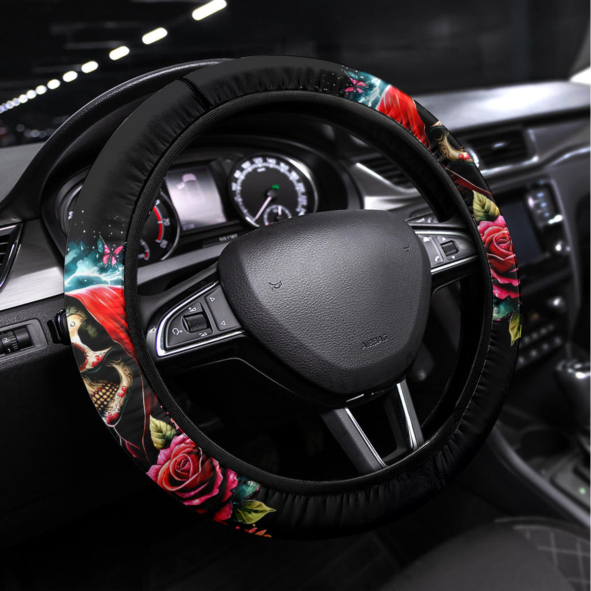 Couple Skull Steering Wheel Cover From Our Firse Kiss