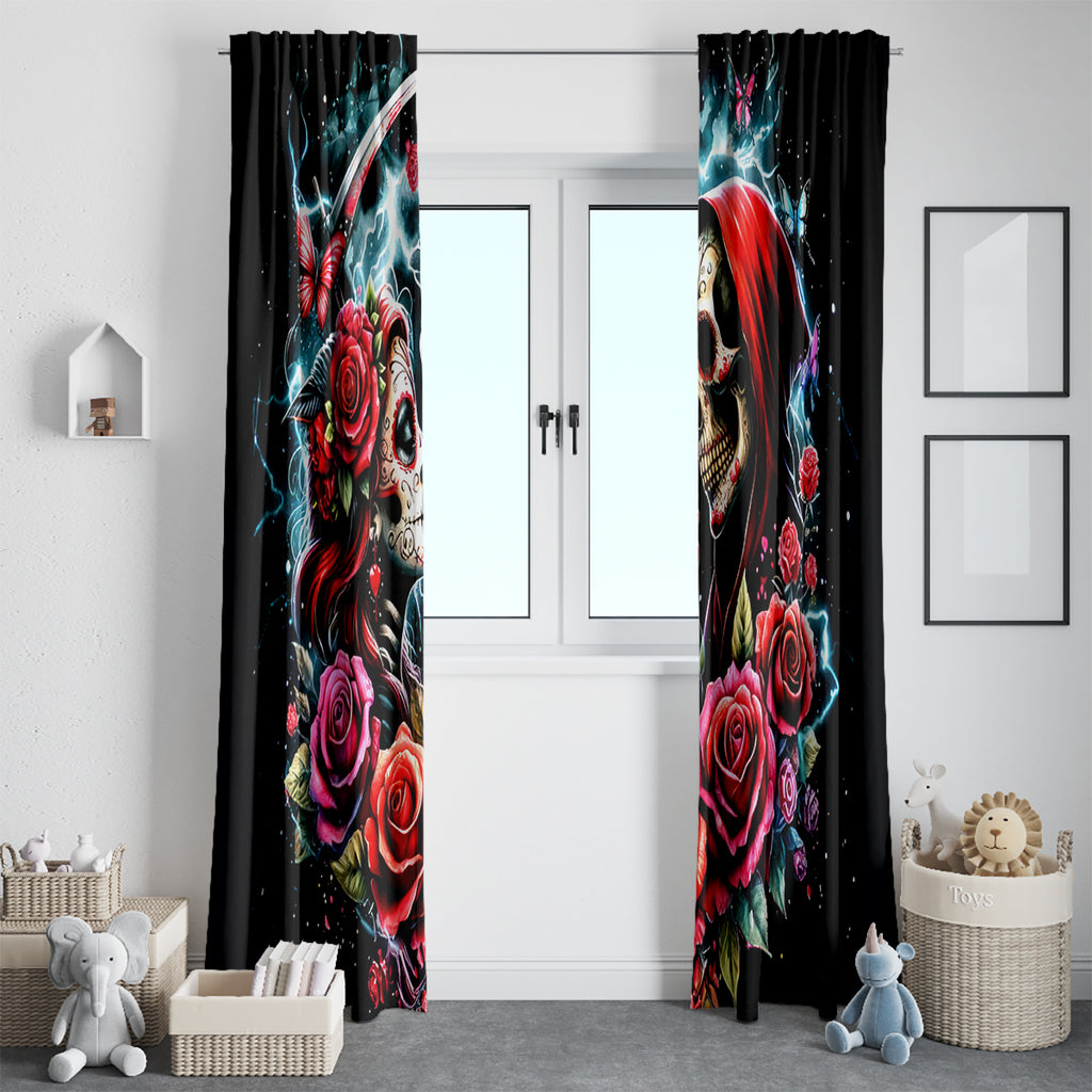 Couple Skull Window Curtain From Our Firse Kiss