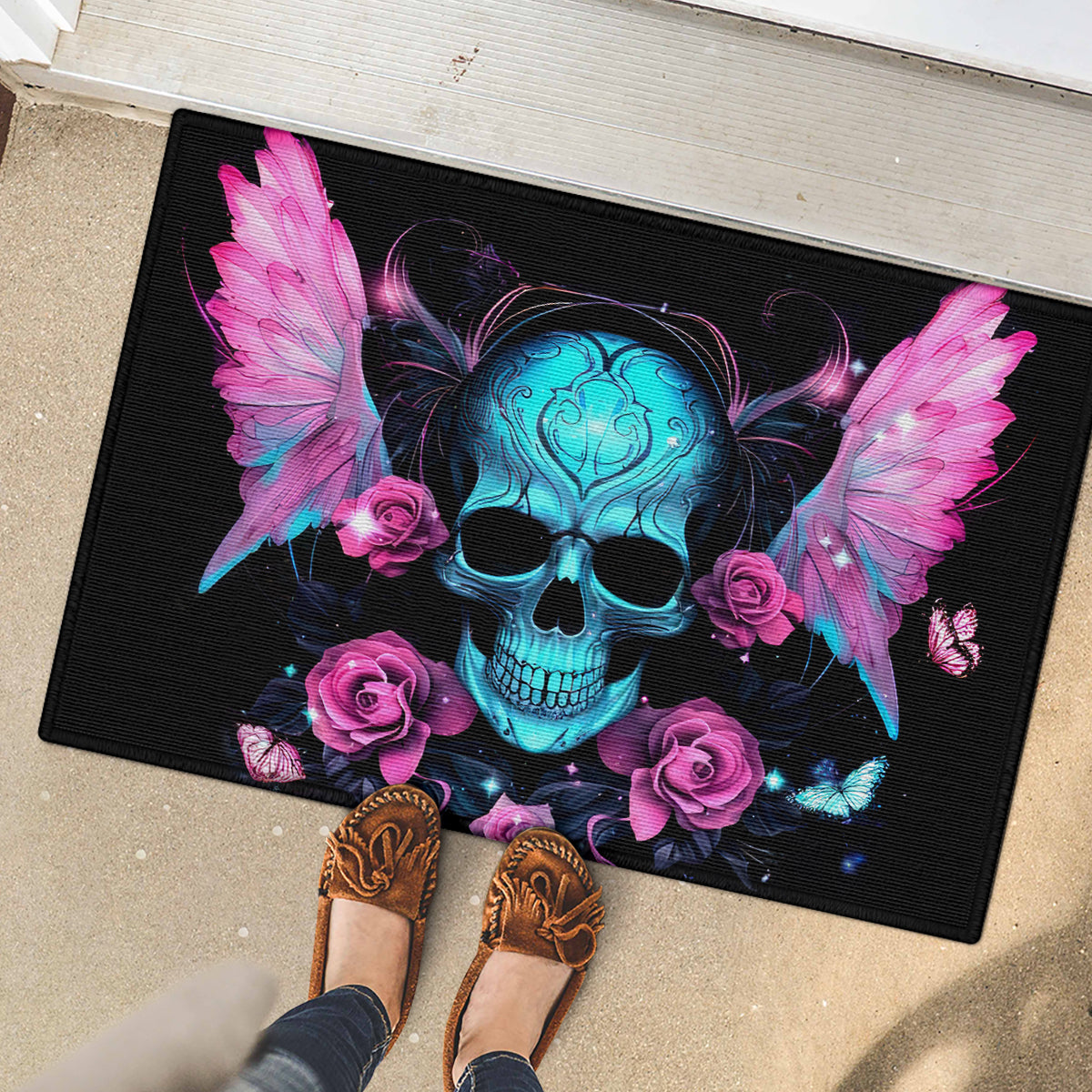 Fairy Skull Rubber Doormat The Good Girl In Me Got Tired Of The Bullshit