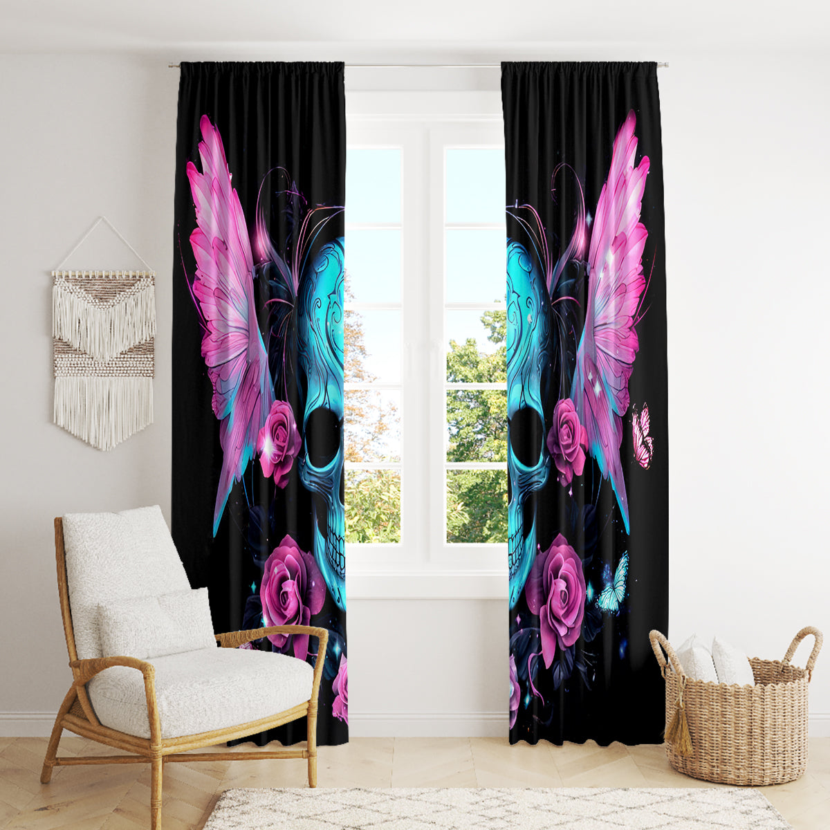 Fairy Skull Window Curtain The Good Girl In Me Got Tired Of The Bullshit