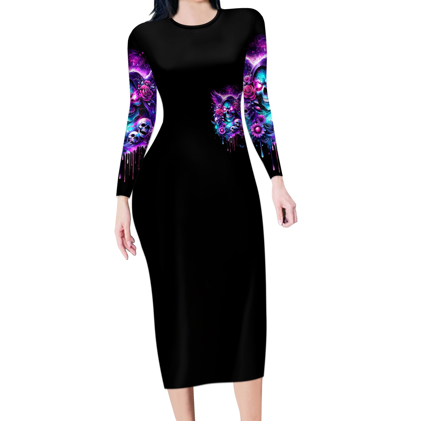 Fairy Skull Long Sleeve Bodycon Dress The Good Girl In Me Got Tired Of The Bullshit