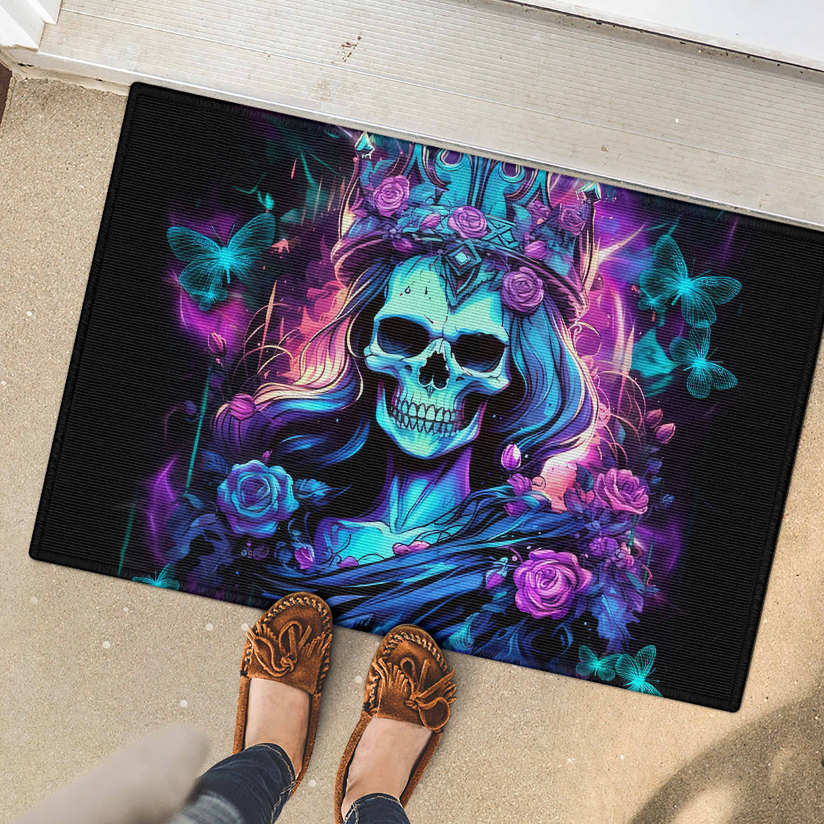 Queen Skull Rubber Doormat Bitch I'm The Fucking Queen