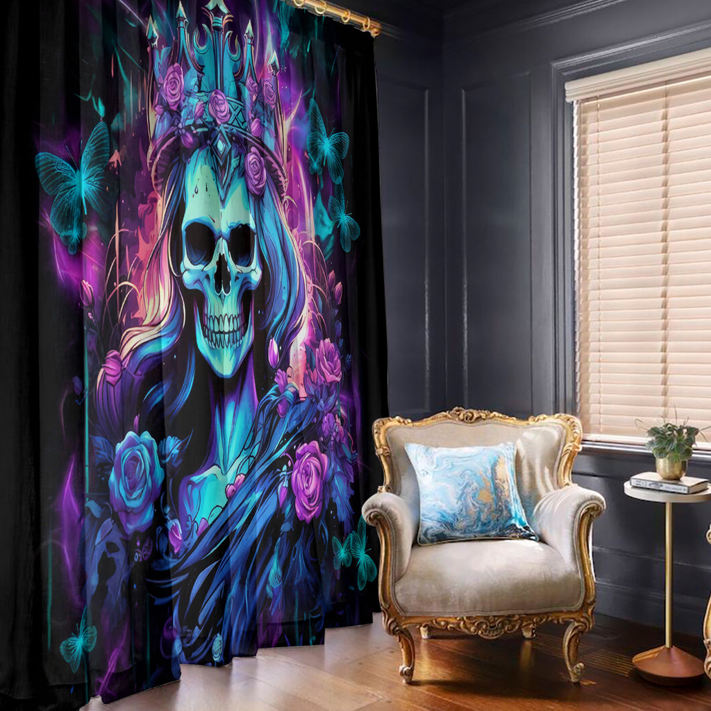 Queen Skull Window Curtain Bitch I'm The Fucking Queen