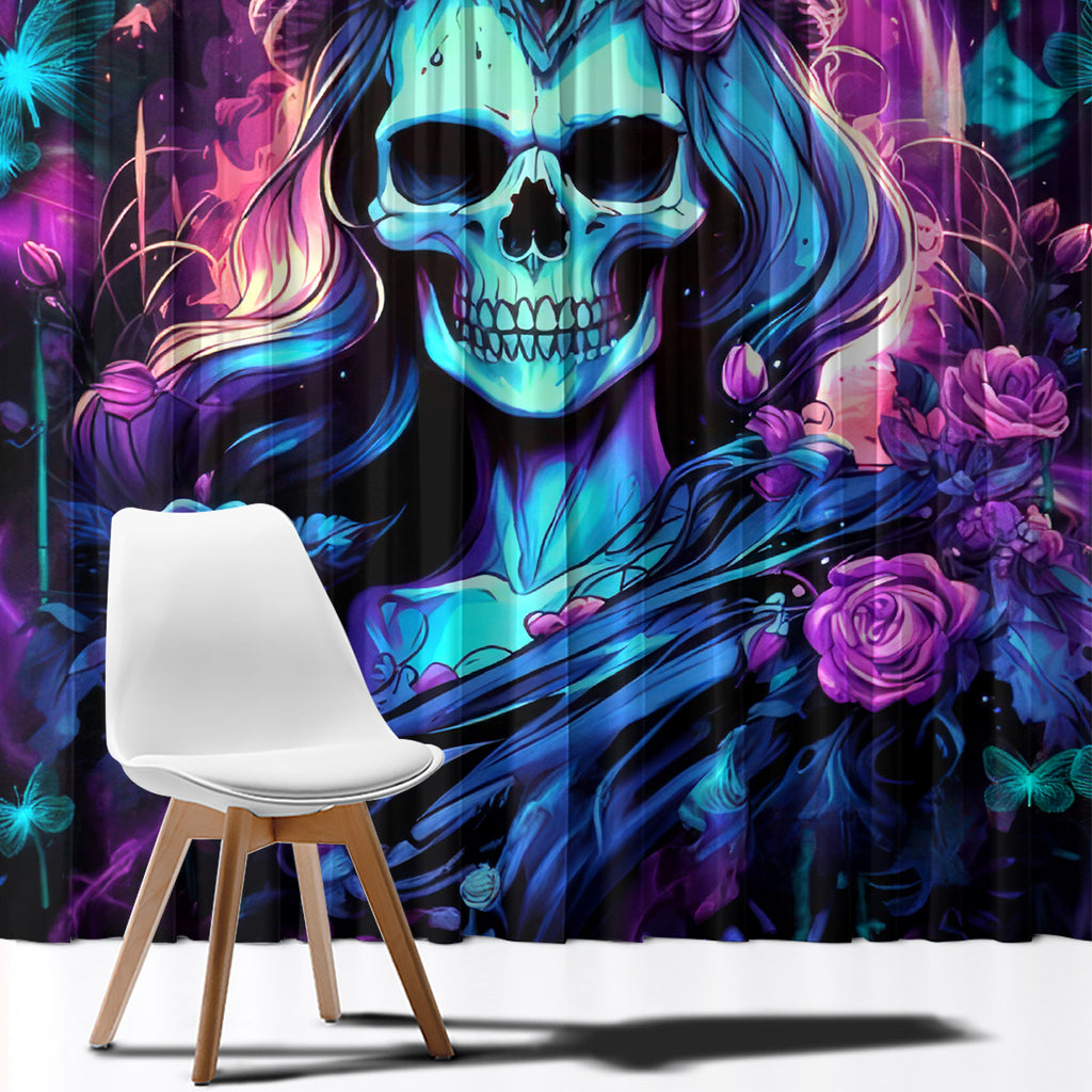 Queen Skull Window Curtain Bitch I'm The Fucking Queen