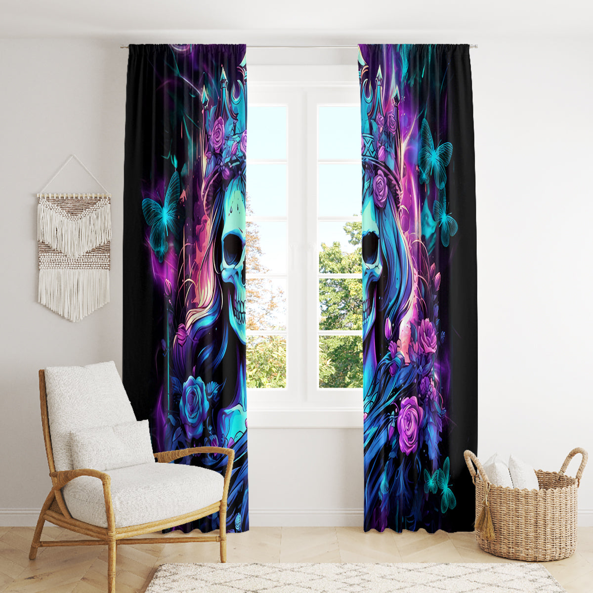 Queen Skull Window Curtain Bitch I'm The Fucking Queen