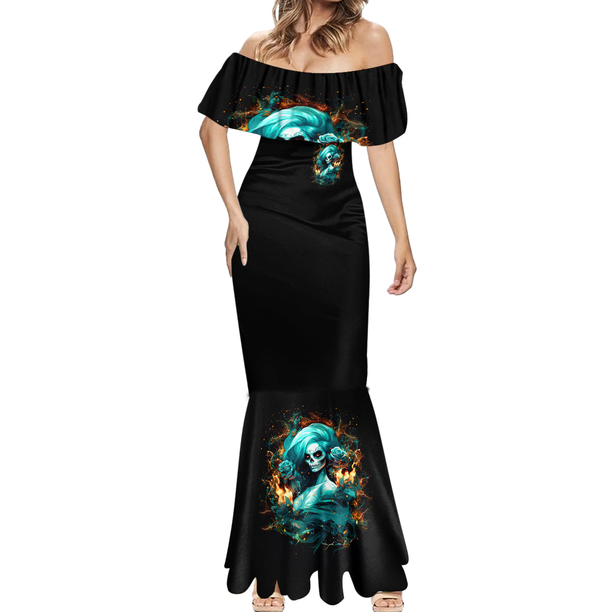 Flame Girl Skull Mermaid Dress Assuming I Was Like Most Girls Was Your First Mistake