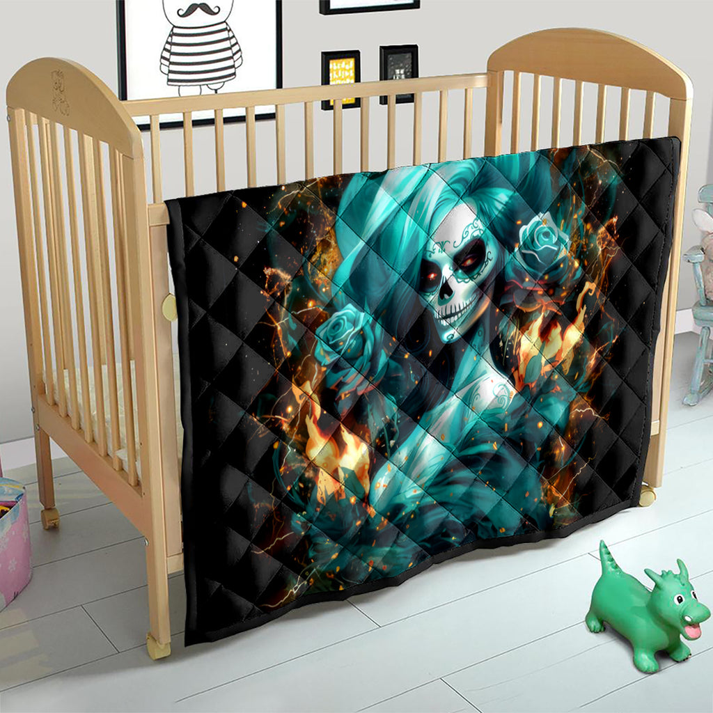Flame Girl Skull Quilt Assuming I Was Like Most Girls Was Your First Mistake
