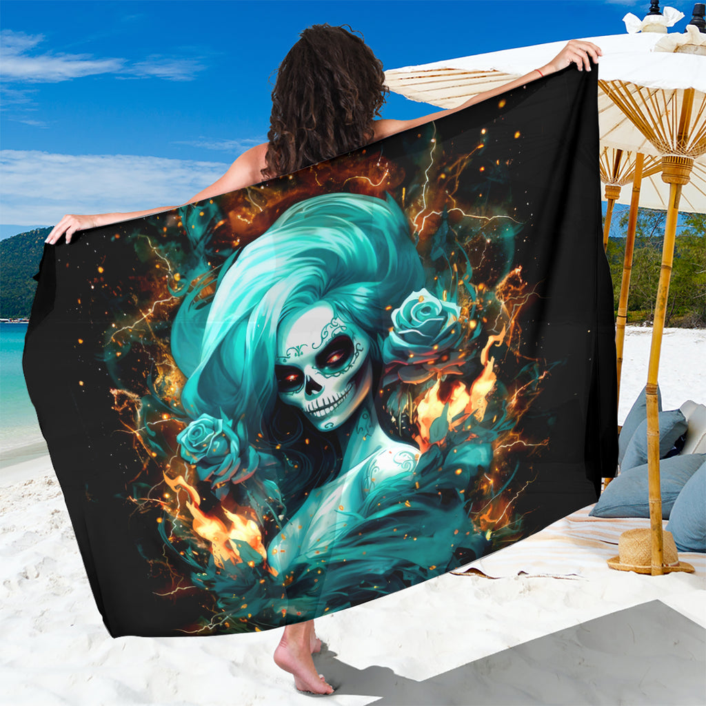 Flame Girl Skull Sarong Assuming I Was Like Most Girls Was Your First Mistake