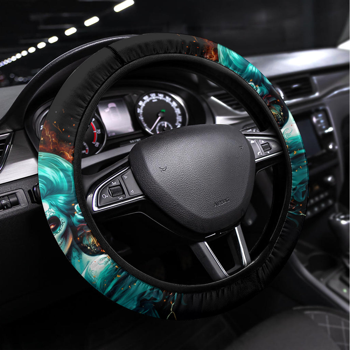Flame Girl Skull Steering Wheel Cover Assuming I Was Like Most Girls Was Your First Mistake